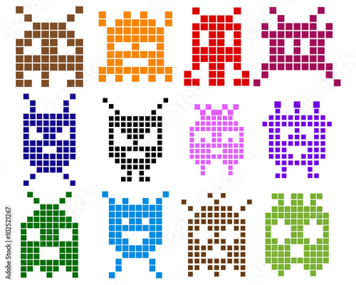 Pixel monster icons