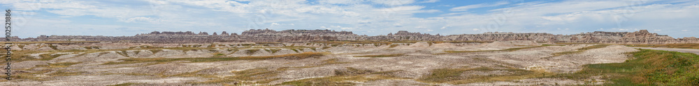 180 degree panorama of south dakota badlands