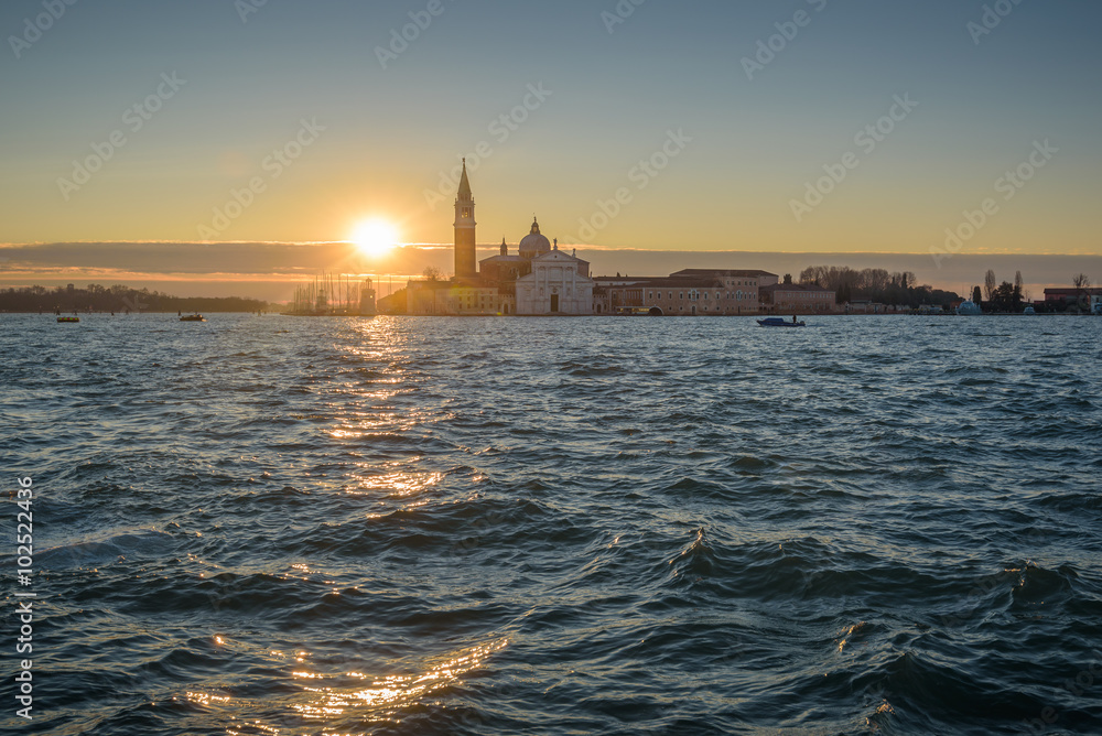 Venetian Lagoon at sunrise.