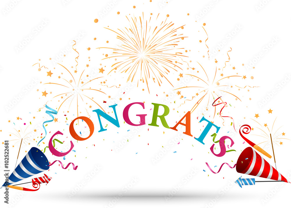 Congratulations Celebration With Firework Vector De Stock Adobe Stock