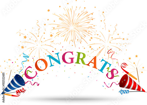 Congratulations celebration with firework