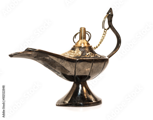 Gina ancient lamp from Agraby African legend on a white background photo