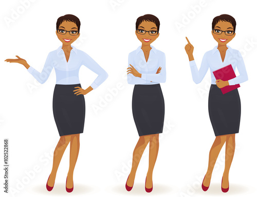
Elegant business woman in different poses