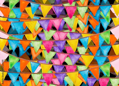 color festive flags watercolor