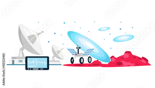 Exploration New Galaxies Icon Flat Isolated