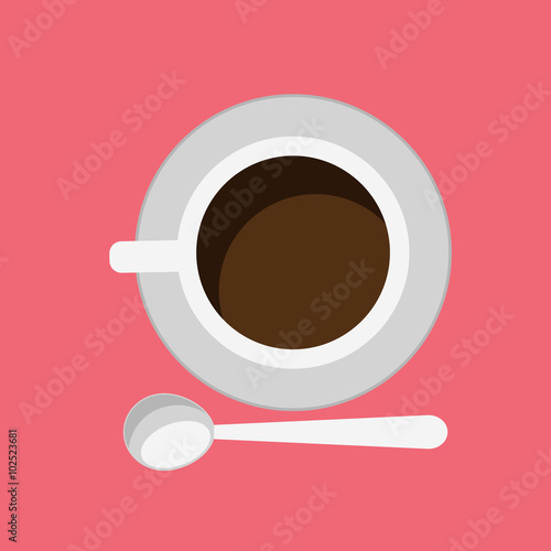 Cup of Coffee Isolated Design Flat