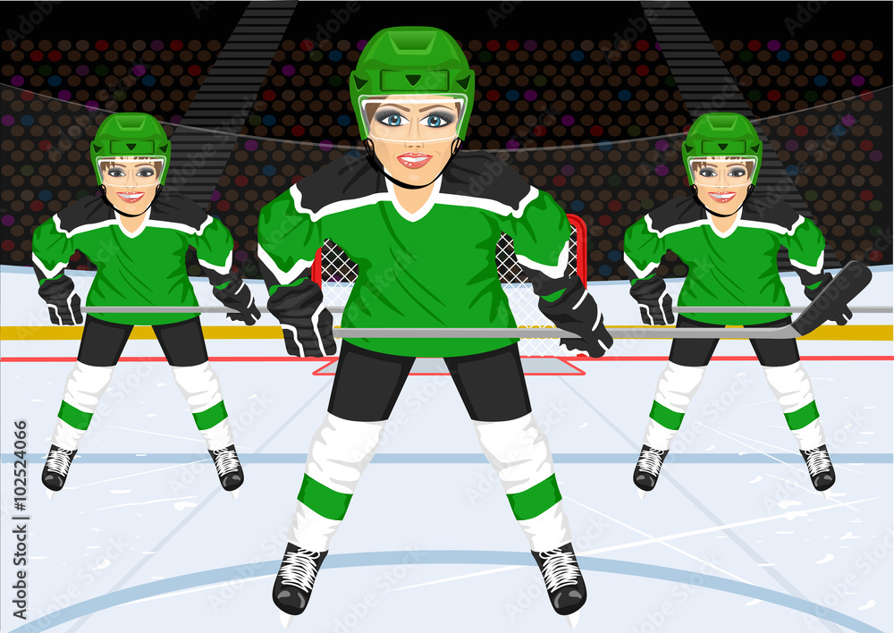 Obraz premium female ice hockey team
