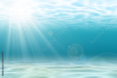 Abstract under sea background, white sand with sun ray for your design.