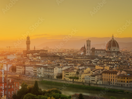 Arno River and Ponte Vecchio at sunset, Florence