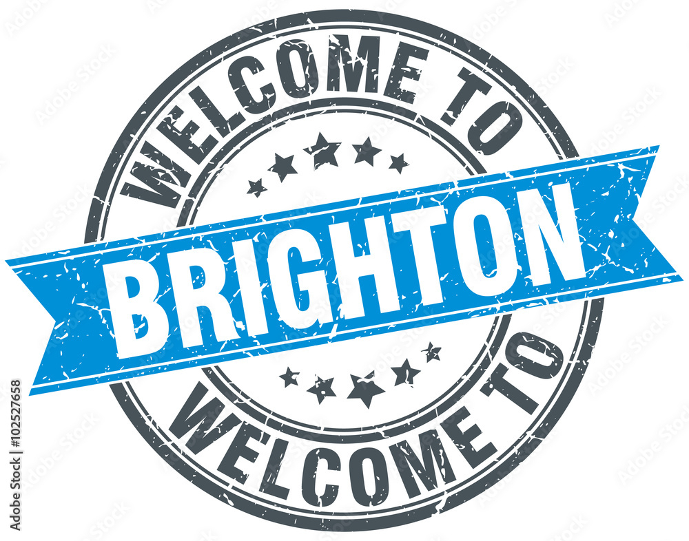Fototapeta premium welcome to Brighton blue round vintage stamp
