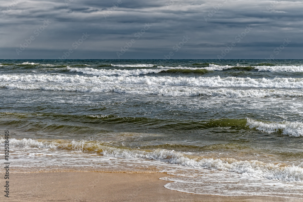 Stormy sea waves