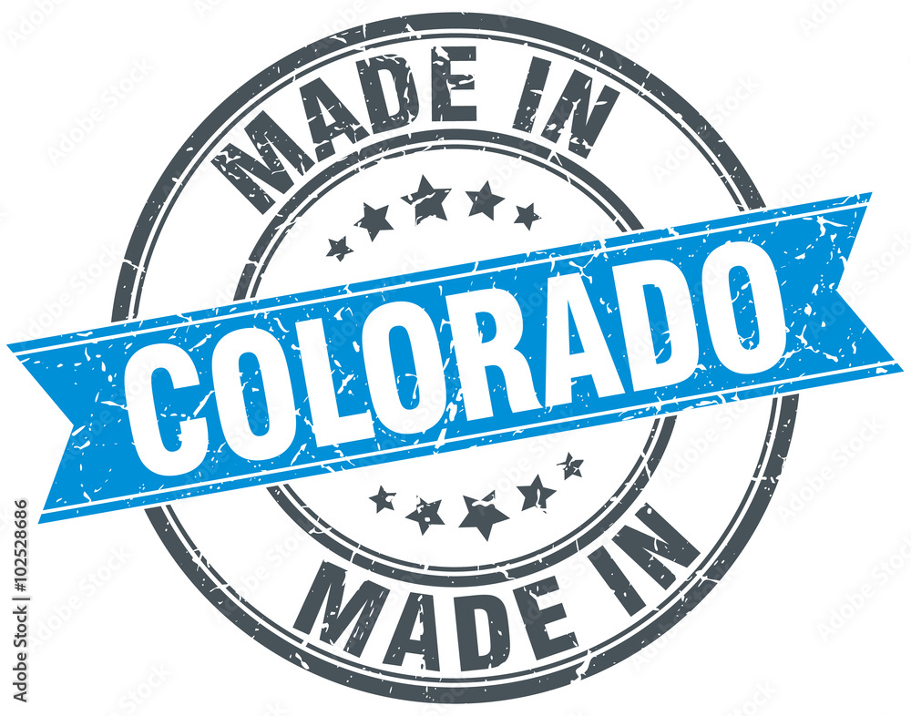 Fototapeta premium made in Colorado blue round vintage stamp