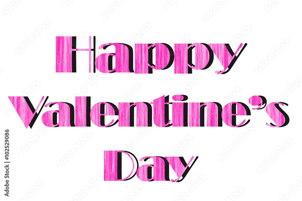 Fototapeta Happy valentine's day word on pink background