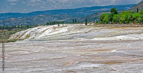 Travertine pools and terraces at Pamukkale, Turkey.