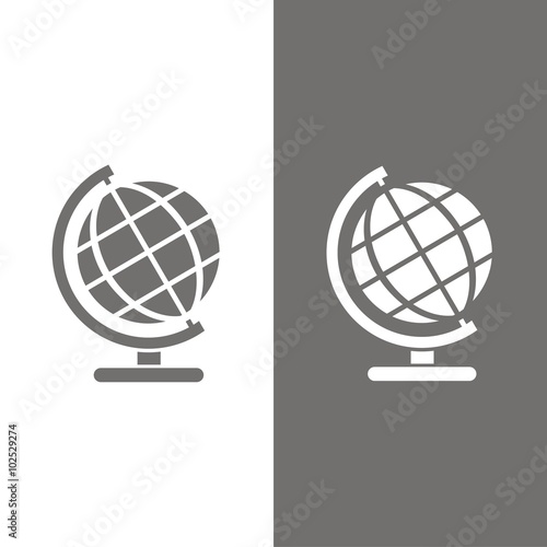 Icono del globo mundial. Planeta tierra. Globo escolar. Mapa del mundo