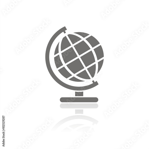 Icono aislado del globo mundial. Globo escolar. Mapa del planeta Tierra
