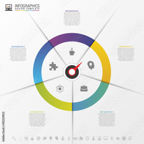 Infographics step by step with pointer. Business concept. Vector