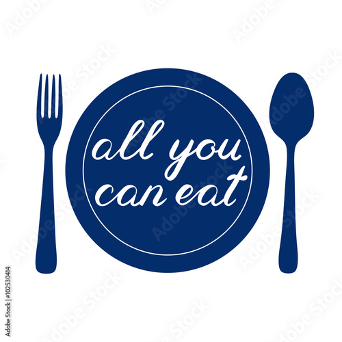 All you can eat handwritten illustration