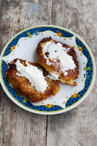 Fresh homemade potato pancakes