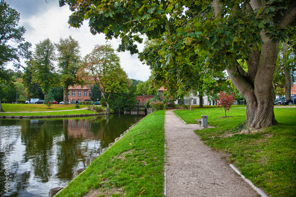 Beautiful scenery and waterways in Lubeck, Germany Beautiful scenery and waterways in Lubeck, Germany