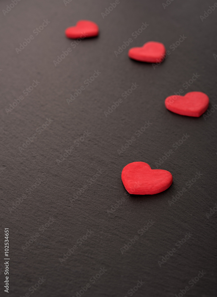 Obraz premium Hearts on stone board