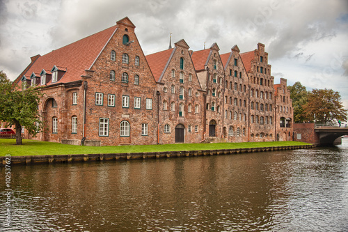 Beautiful scenery and waterways in Lubeck, Germany