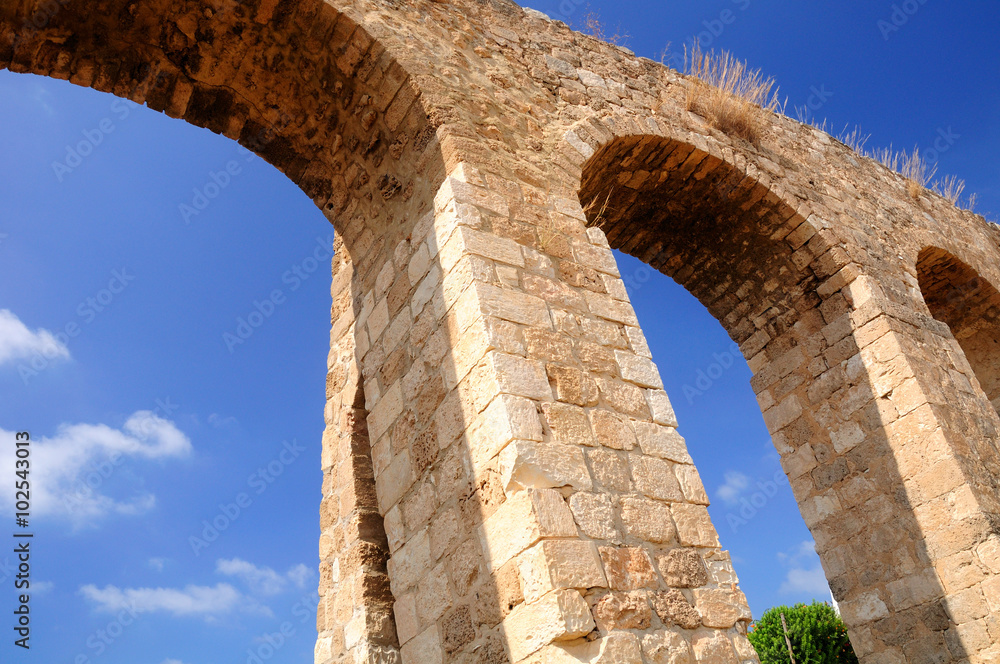 Ancient roman aqueduct in northern Israel near Nahariya city. Ancient roman aqueduct in northern Israel near Nahariya city.