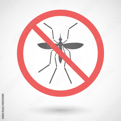 Zika virus bearer mosquito  in a thin forbidden signal