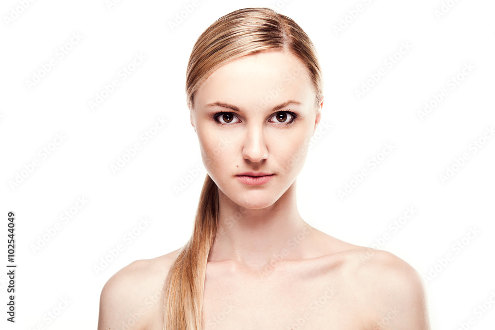 Portrait of attractive girl over on white background Portrait of attractive girl over on white background