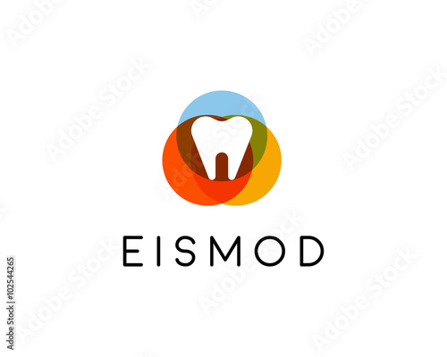 Abstract tooth logo design. Dental creative symbol. Universal vector icon. 