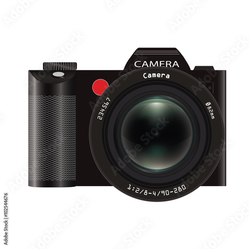 Realistic mirrorless photo camera