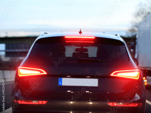 Konstfotografi Bremslichter am PKW, geringer Abstand