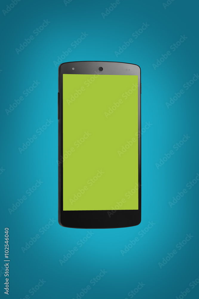 Smartphone on blue gradient background Smartphone on blue gradient background