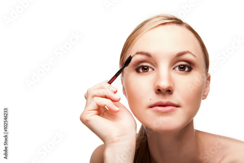 Beauty Girl with mascara brush