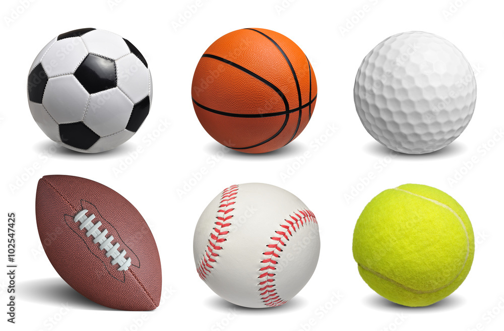Collection of balls isolated on white background Collection of balls isolated on white background