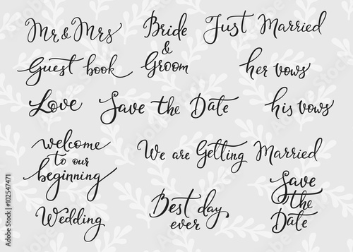 Wedding simple lettering decor