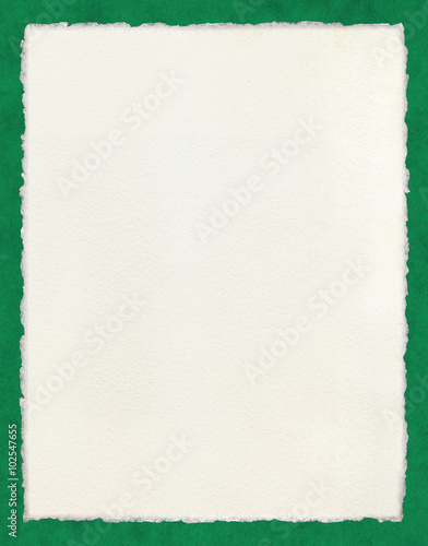 Deckled Paper on Green