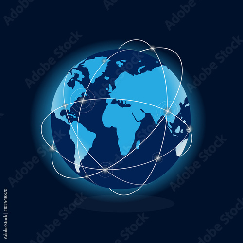 Dibujo vector ilustración globo terráqueo, la tierra