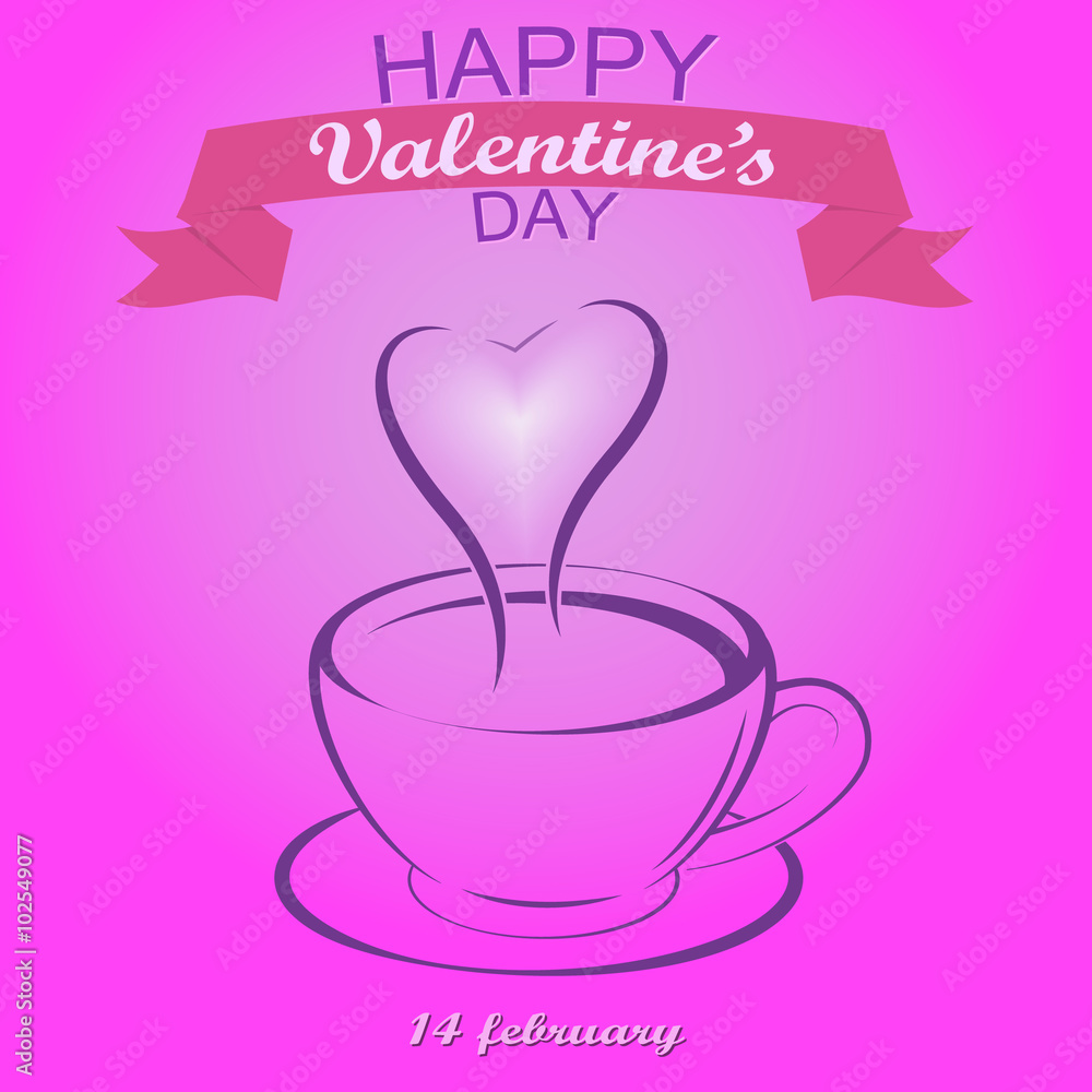 Greeting card on valentines day vector illustration