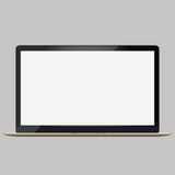 Vector illustration of laptop with blank screen isolated on white background