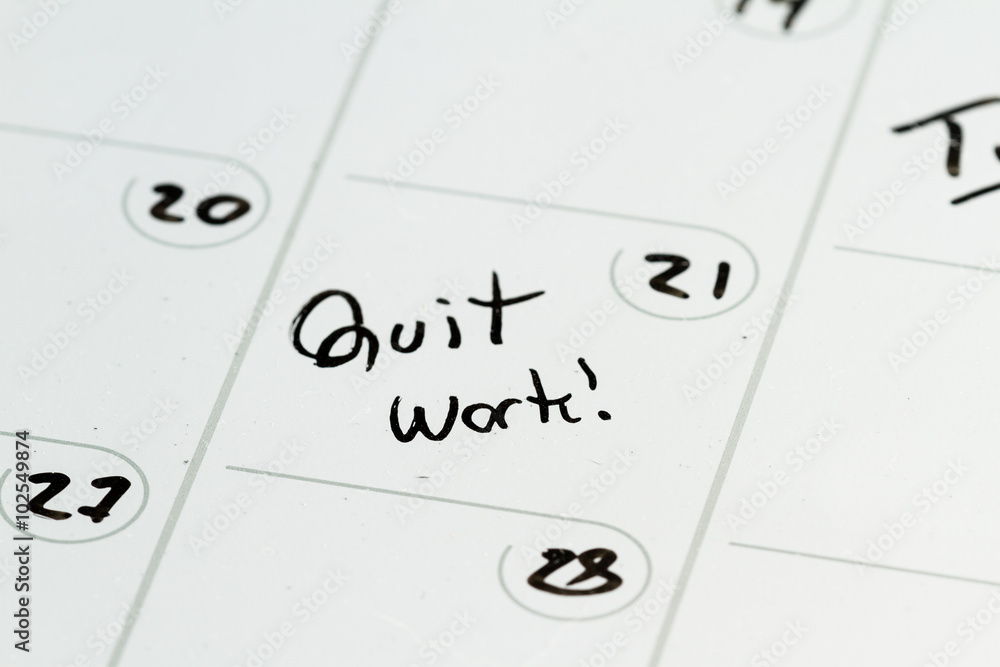 quit work on a calendar quit work on a calendar