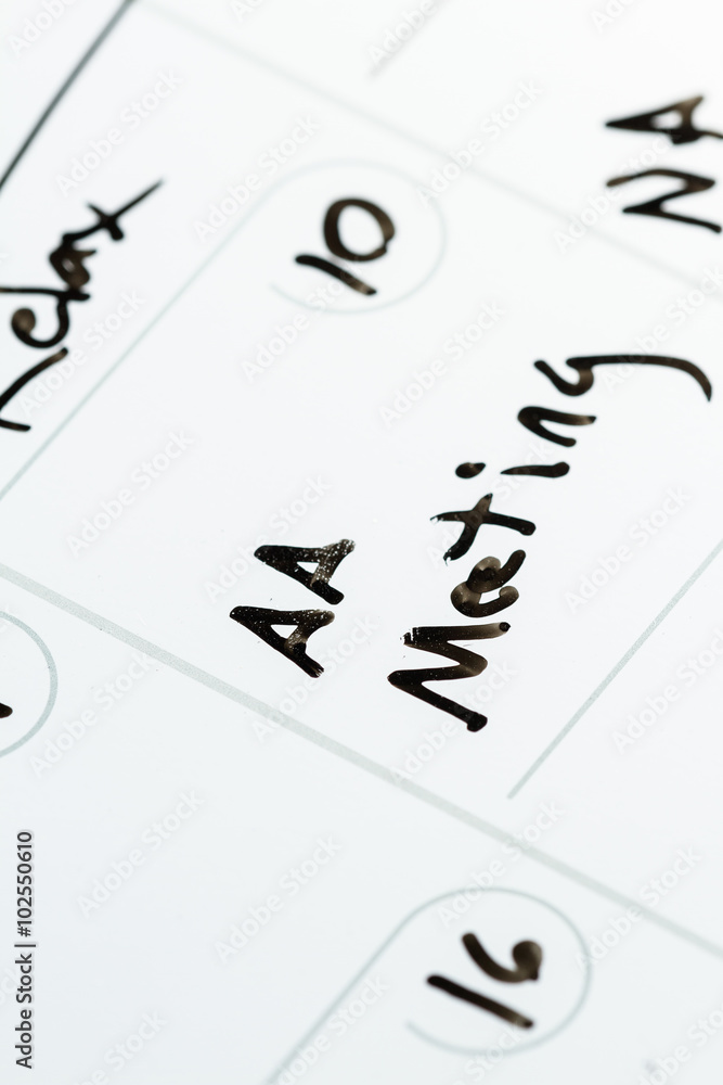 AA meeting on a calendar AA meeting on a calendar