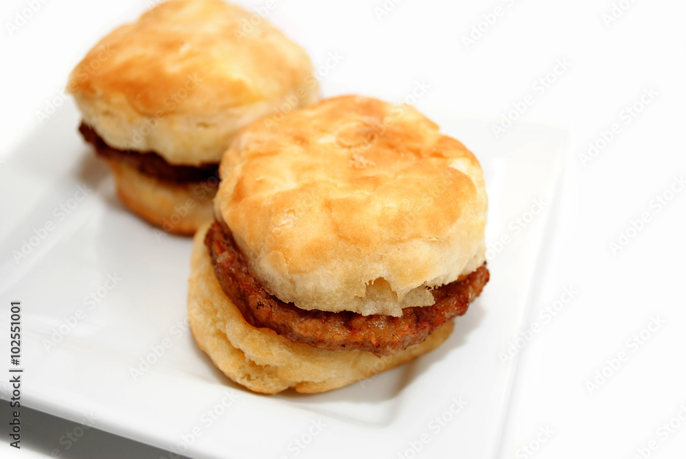 An Unhealthy Breakfast of Sausage Sandwiches An Unhealthy Breakfast of Sausage Sandwiches