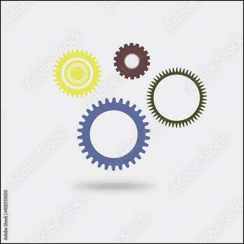 Gear icons vector illustration in flat design. Eps10