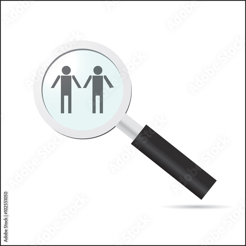 People search vector illustration with magnifying glass. Eps10