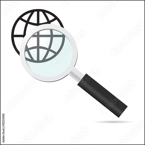 Web search vector illustration with magnifying glass. Eps10