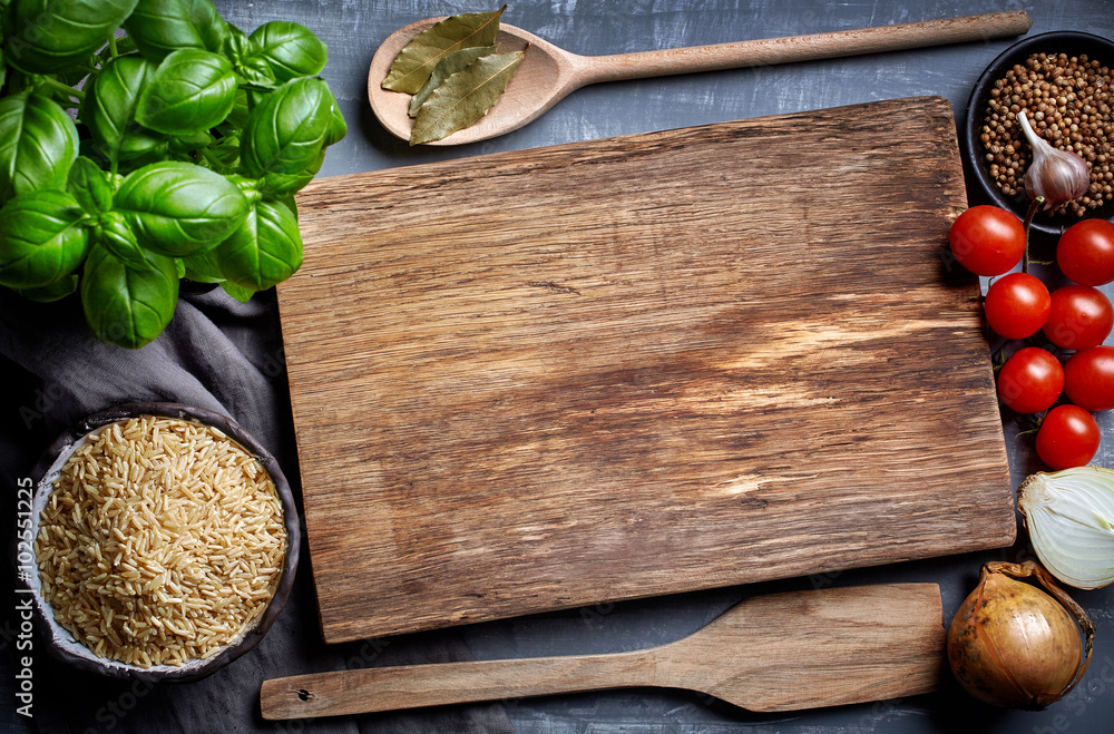 Cooking Ingredients Cutting Board Stock Photo by ©Goir 215967670