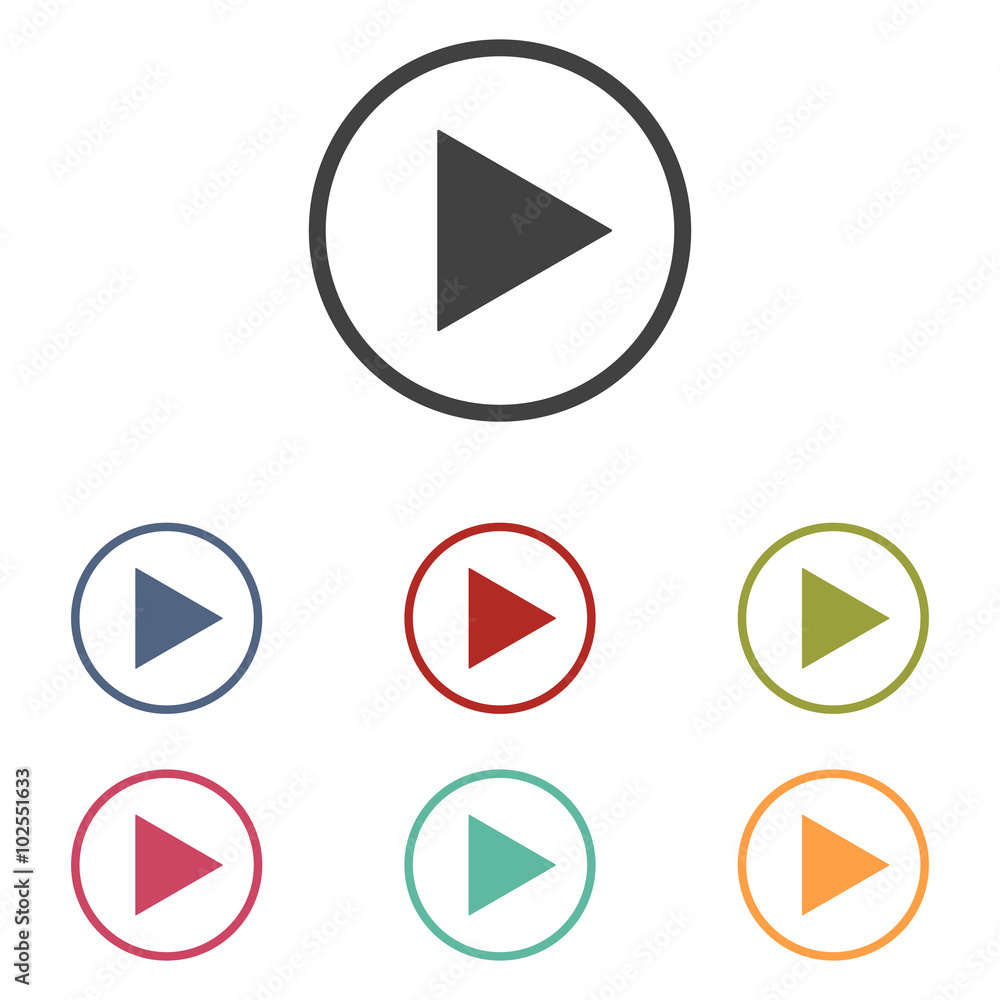 Play icons set Play icons set