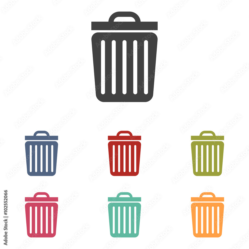 Trash icons set Trash icons set