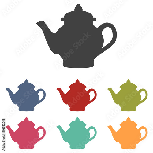 Tea maker icons set